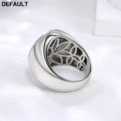 LinkerLove Sparkling Full Moissanite Ring Hip Hop for Men Gold Plated 925 Sterling Silver Diamond Party Luxury Jewelry