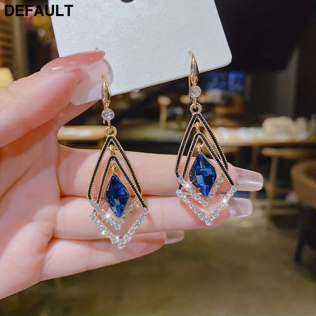Long Delicate Accessory Sparkling Hook Earrings New Year Blue / Fashion Sterling Silver Best Selling Products