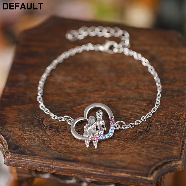 Love-themed Couples Embrace Bracelet Silver Sterling Bracelets