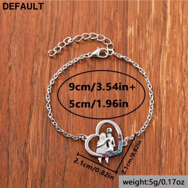 Love-themed Couples Embrace Bracelet Silver Sterling Bracelets