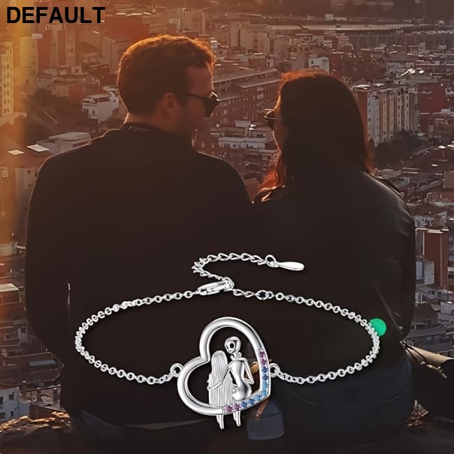 Love-themed Couples Embrace Bracelet Silver Sterling Bracelets