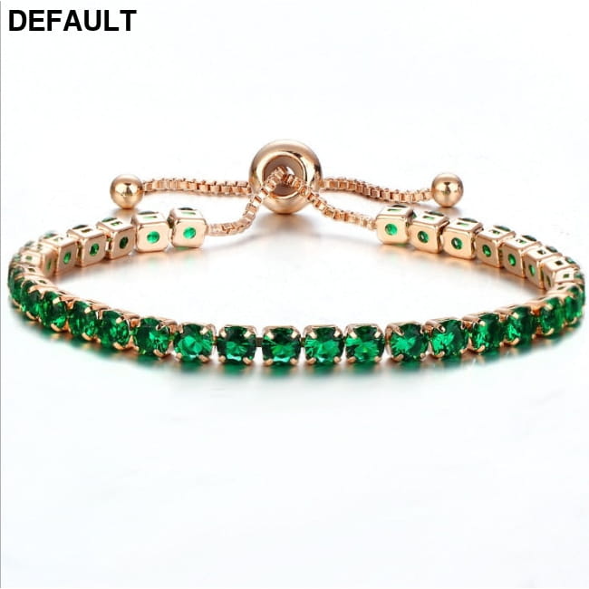 Luxury 4mm Cubic Zirconia Tennis Bracelets Iced Out Chain Ggreen Sterling Silver