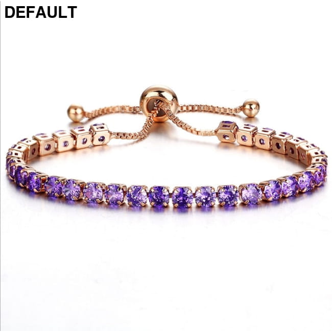 Luxury 4mm Cubic Zirconia Tennis Bracelets Iced Out Chain Gpurple Sterling Silver
