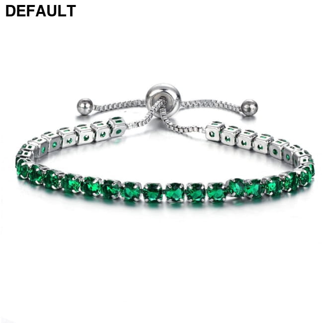 Luxury 4mm Cubic Zirconia Tennis Bracelets Iced Out Chain Sgreen Sterling Silver