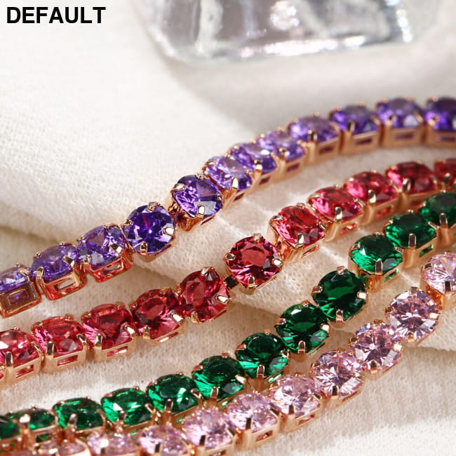 Luxury 4mm Cubic Zirconia Tennis Bracelets Iced Out Chain Sterling Silver