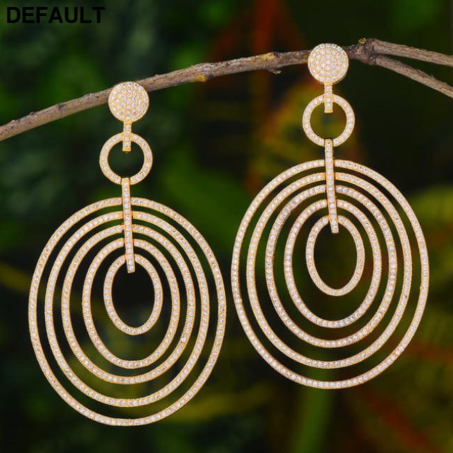Luxury Long Dangle Earrings for Women Wedding Cubic Zirconia Gold Sterling Silver