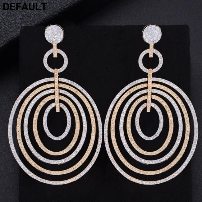 Luxury Long Dangle Earrings for Women Wedding Cubic Zirconia Sterling Silver