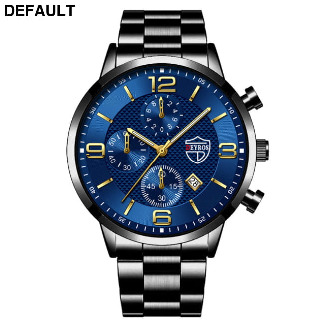 Luxury Mens Watches Stainless Steel Quartz Male Wristwatch Black Blue / China Men Sport