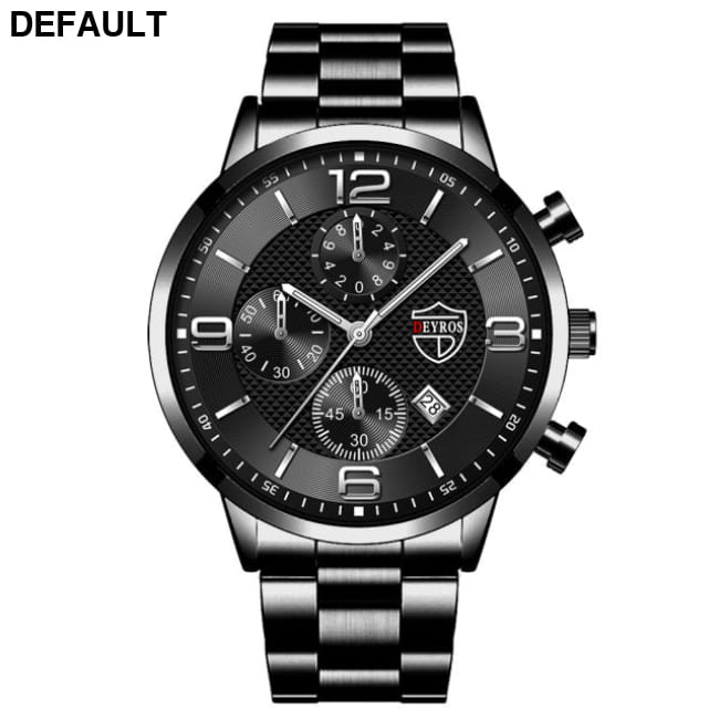 Luxury Mens Watches Stainless Steel Quartz Male Wristwatch Black Silver / China Men Sport