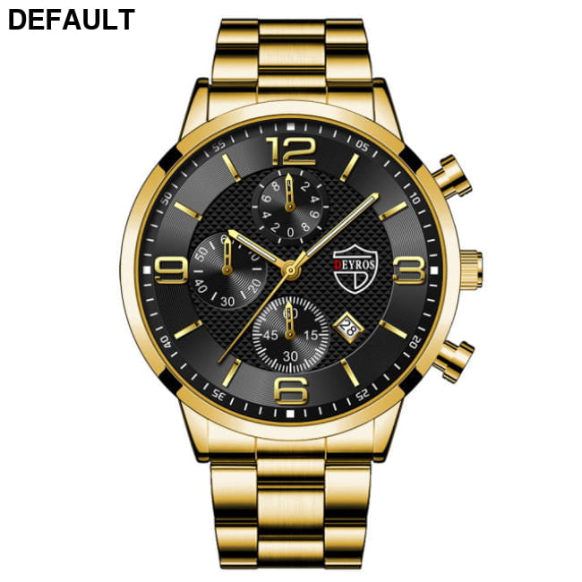 Luxury Mens Watches Stainless Steel Quartz Male Wristwatch Gold Black / China Men Sport