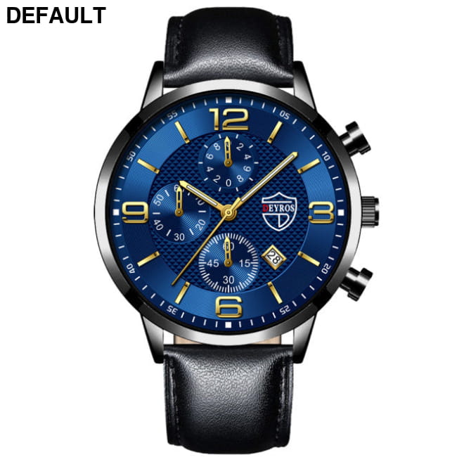 Luxury Mens Watches Stainless Steel Quartz Male Wristwatch Leather Black Blue / China Men Sport