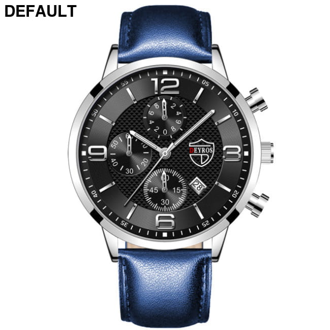Luxury Mens Watches Stainless Steel Quartz Male Wristwatch Leather Silver Black / China Men Sport