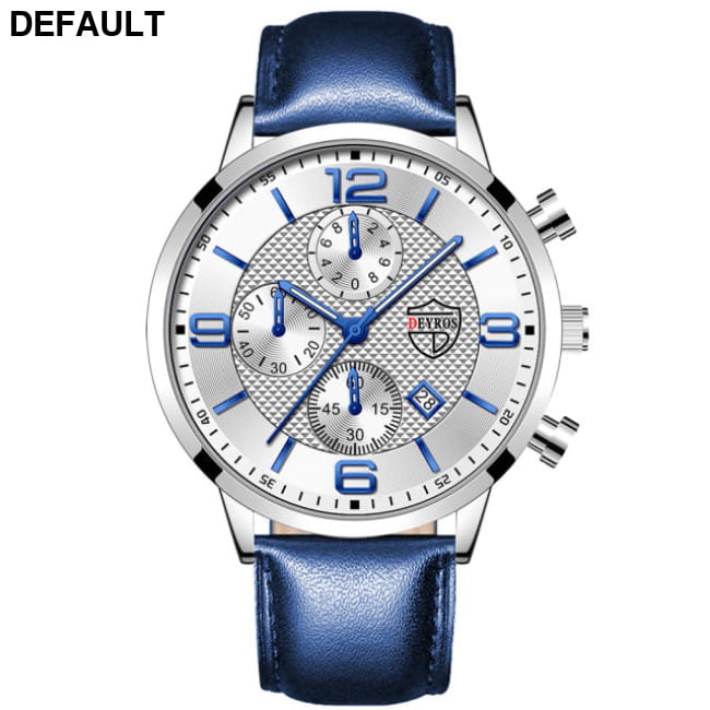 Luxury Mens Watches Stainless Steel Quartz Male Wristwatch Leather Silver White / China Men Sport