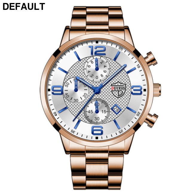 Luxury Mens Watches Stainless Steel Quartz Male Wristwatch Rose White / China Men Sport