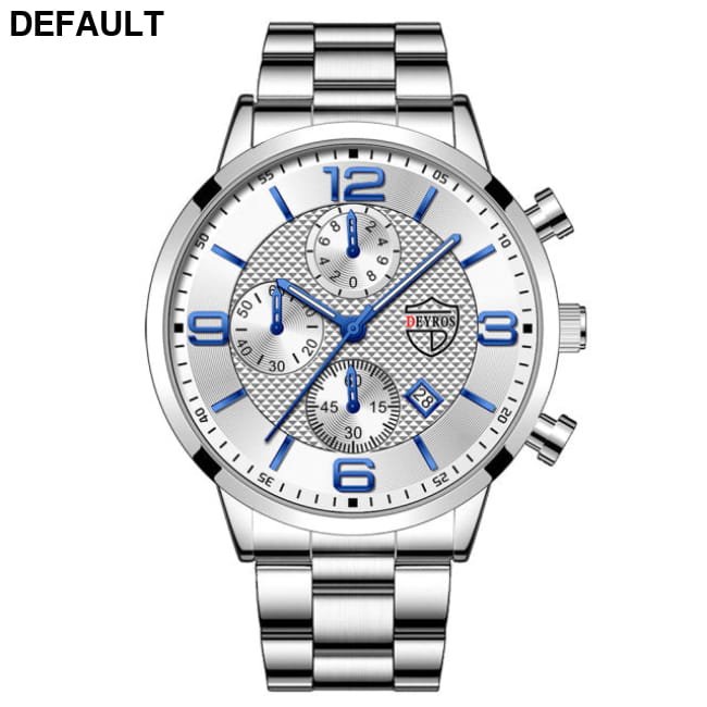 Luxury Mens Watches Stainless Steel Quartz Male Wristwatch Silver White / China Men Sport
