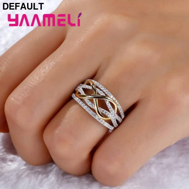 Luxury Solid 925 Sterling Silver Rings for Women Hollow-out