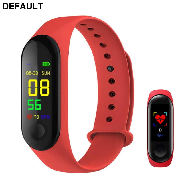 M3+ Smartwatch: Heart Rate & BP Monitoring Red Smart Watches