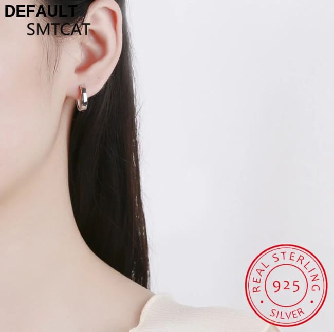 Man/Women’s 925 Sterling Silver Hoop Earrings Cute Neat Gift For Girls/Boys Fine Jewelry Accessory Party DA1417 Men