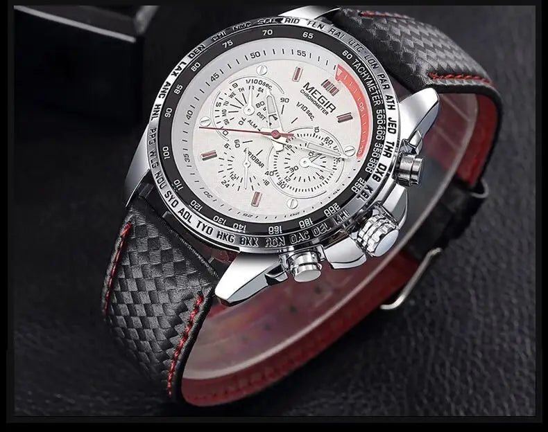 MEGIR Hot Sale Wholesale Waterproof Watch for men Artificial Eyes Decorative Six Needle Sport