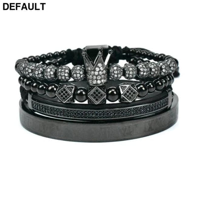 Men Bracelet jewelry 4pcs/set crown charms Macrame beads Bracelets Braiding Man Luxury Jewelry for women bracelet gift