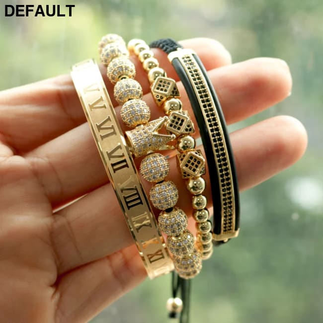 Men Bracelet jewelry 4pcs/set crown charms Macrame beads Bracelets Braiding Man Luxury Jewelry for women bracelet gift