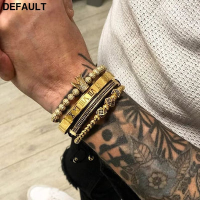 Men Bracelet jewelry 4pcs/set crown charms Macrame beads Bracelets Braiding Man Luxury Jewelry for women bracelet gift