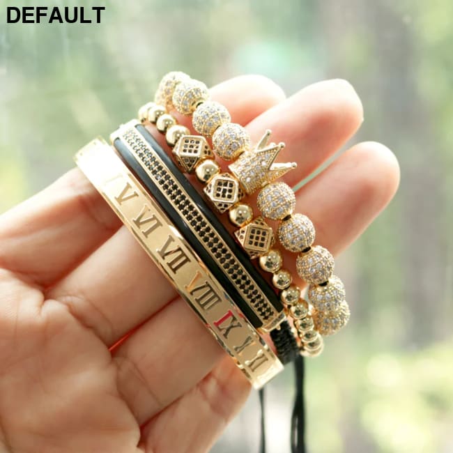 Men Bracelet jewelry 4pcs/set crown charms Macrame beads Bracelets Braiding Man Luxury Jewelry for women bracelet gift