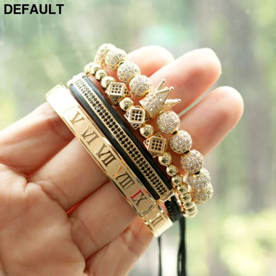 Men Bracelet jewelry 4pcs/set crown charms Macrame beads Bracelets Braiding Man Luxury Jewelry for women bracelet gift
