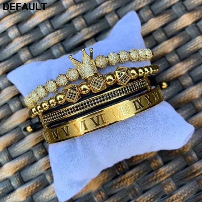 Men Bracelet jewelry 4pcs/set crown charms Macrame beads Bracelets Braiding Man Luxury Jewelry for women bracelet gift