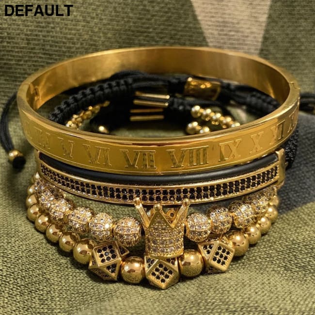 Men Bracelet jewelry 4pcs/set crown charms Macrame beads Bracelets Braiding Man Luxury Jewelry for women bracelet gift