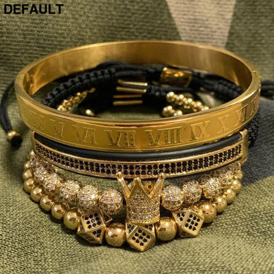Men Bracelet jewelry 4pcs/set crown charms Macrame beads Bracelets Braiding Man Luxury Jewelry for women bracelet gift
