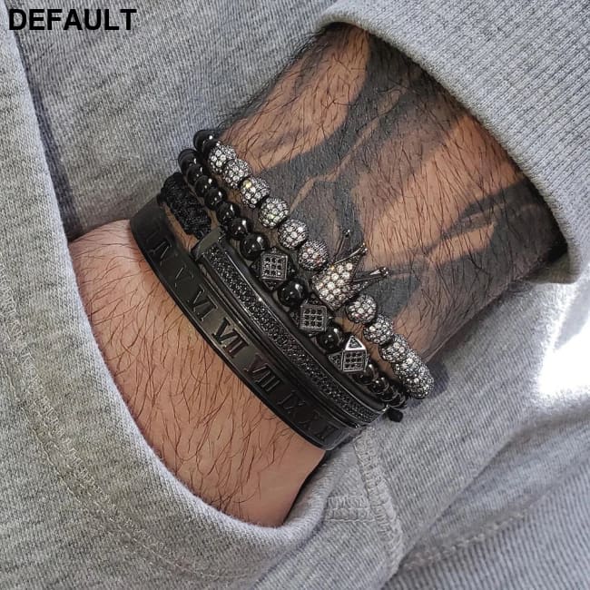 Men Bracelet jewelry 4pcs/set crown charms Macrame beads Bracelets Braiding Man Luxury Jewelry for women bracelet gift