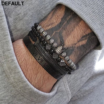 Men Bracelet jewelry 4pcs/set crown charms Macrame beads Bracelets Braiding Man Luxury Jewelry for women bracelet gift