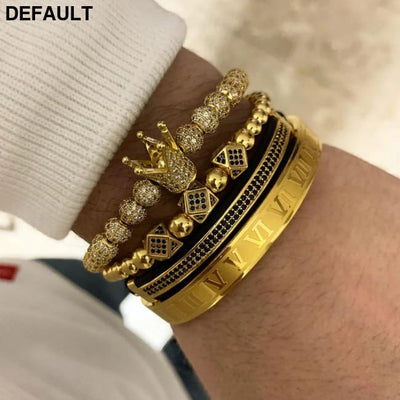 Men Bracelet jewelry 4pcs/set crown charms Macrame beads Bracelets Braiding Man Luxury Jewelry for women bracelet gift