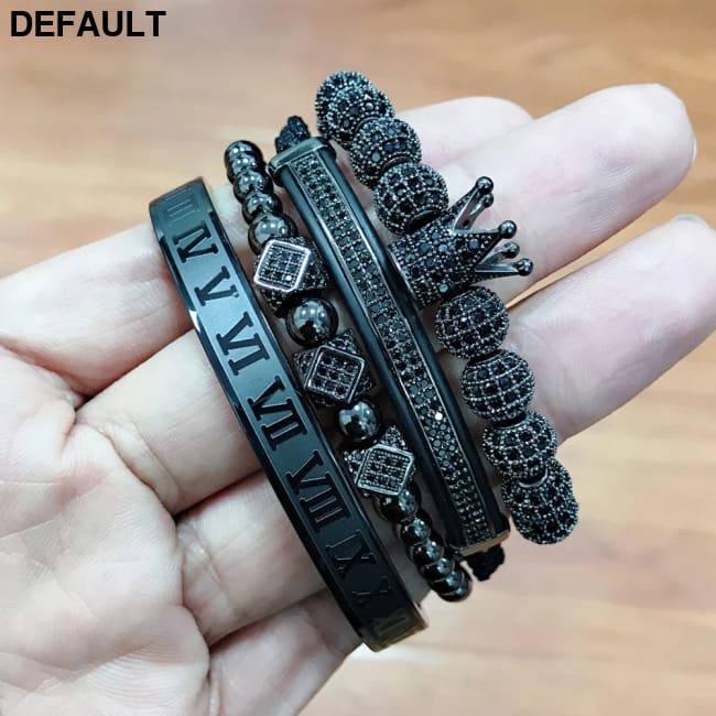 Men Bracelet jewelry 4pcs/set crown charms Macrame beads Bracelets Braiding Man Luxury Jewelry for women bracelet gift