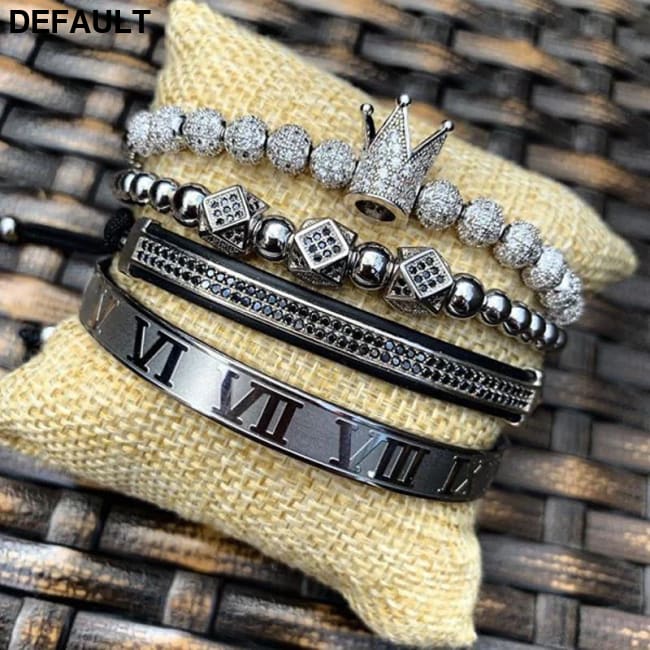 Men Bracelet jewelry 4pcs/set crown charms Macrame beads Bracelets Braiding Man Luxury Jewelry for women bracelet gift
