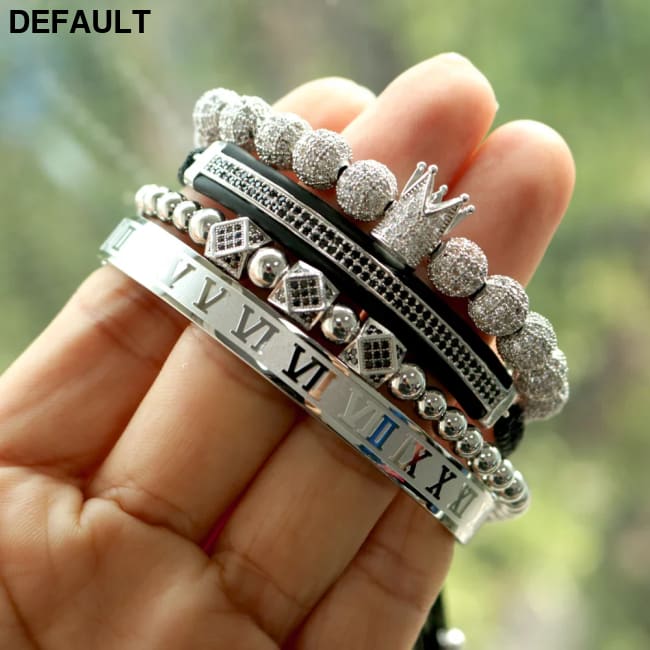 Men Bracelet jewelry 4pcs/set crown charms Macrame beads Bracelets Braiding Man Luxury Jewelry for women bracelet gift