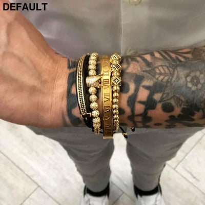 Men Bracelet jewelry 4pcs/set crown charms Macrame beads Bracelets Braiding Man Luxury Jewelry for women bracelet gift