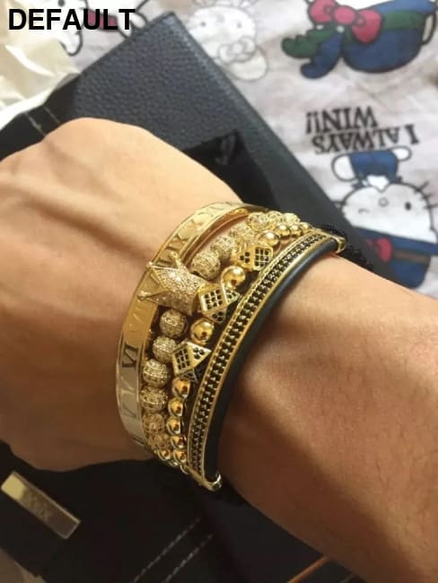 Men Bracelet jewelry 4pcs/set crown charms Macrame beads Bracelets Braiding Man Luxury Jewelry for women bracelet gift