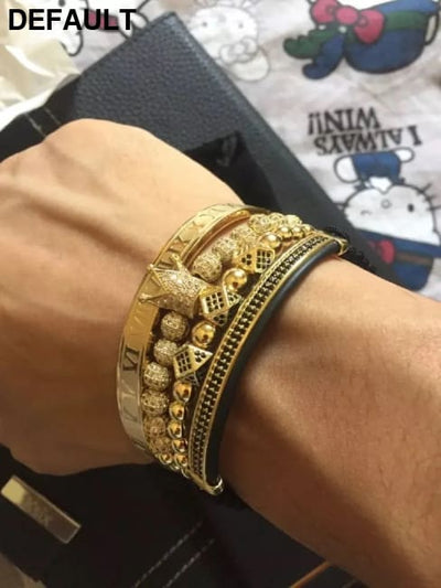 Men Bracelet jewelry 4pcs/set crown charms Macrame beads Bracelets Braiding Man Luxury Jewelry for women bracelet gift