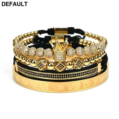 Men Bracelet jewelry 4pcs/set crown charms Macrame beads Bracelets Braiding Man Luxury Jewelry for women bracelet gift