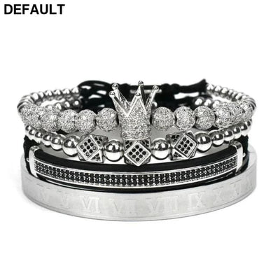 Men Bracelet jewelry 4pcs/set crown charms Macrame beads Bracelets Braiding Man Luxury Jewelry for women bracelet gift