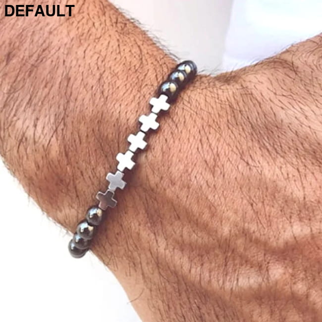 Men Bracelet Natural Black Hematite Beaded Bracelets