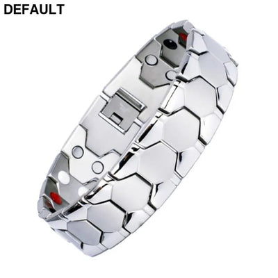 Men Braided Magnetic Bracelet Arthritis Health Energy Male Gift Therapy Magnets for Wholesale Silver Bracelets