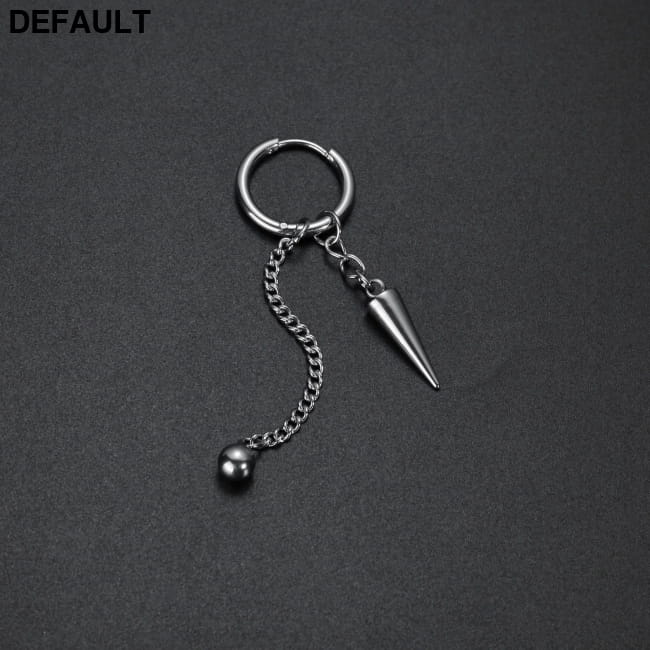 Men Retro Black Long Tassel Chain Punk Earrings Hiphop