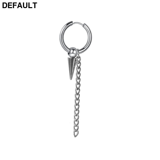 Men Retro Black Long Tassel Chain Punk Earrings Hiphop