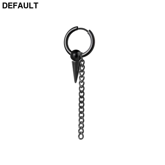 Men Retro Black Long Tassel Chain Punk Earrings Hiphop Spike Rivet Ear Studs For Women Gothic Party Jewelry 99E10