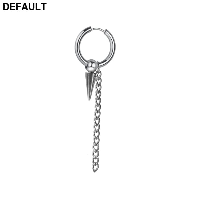 Men Retro Black Long Tassel Chain Punk Earrings Hiphop Spike Rivet Ear Studs For Women Gothic Party Jewelry 99E9