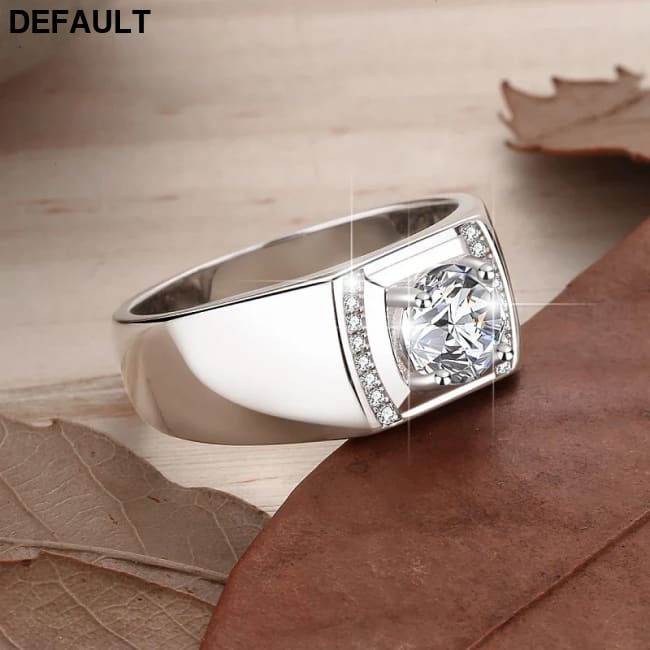 Men Ring 100% Genuine 1ct Shining Moissanite with Certificate Passed Diamond Test S925 Silver Jewelry Wedding Gift Rings