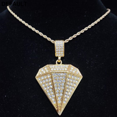 Men Women Hip Hop Iced Out Bling diamonds Pendant Necklace with 13mm Cuban Chain HipHop Necklaces Fashion Charm Jewelry